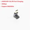 Verticaal-buigende 90 graden hoekige USB4.0 40 Gbps Type-C tot USB C PD3.1 Adapter Connector 240W 8K60Hz snellaadconvertor / 5pcs