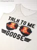 Damestanks Camis Beach Tanktop Women Praat met mij Goose zonnebril Sunset Movie Grafische mouwloze shirt Summer Quote tekst TEES 2023 NIEUW WIT T230517