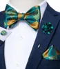 Bow Ties Mens Tie Stet Brooch Pin Fashion Green Gold Plaid Wedding Party Bowknot Cravat Gravata Gift for Men Dibangu
