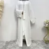 Ethnische Kleidung Kimono Muslim Abaya Frauen Kaftan Khimar Gebet Robe Eid Mubarak Ramadan Kleid Islamische Abayas Dubai Luxus Weiß