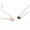 Klassisk design Double Side Heart Pendant Halsband Fashion Rose Gold Rostfritt stålhalsband