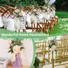 Fleurs décoratives 8 pièces banc pour mariage décoration allée chaise artificielle romantique lumière Champagne Roses avec rubans décor à la maison