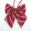 Bow Ties 12.5 12cm Japanese Academic Style Jk Striped Jacquard Polyester Tie For Man Woman Casual Wedding Butterfly