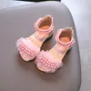 Sandalen Sandal Perempuan Renda Mutiara Ritsleting Manis Mewah Musim Panas Anak anak Slider Kaki Terbuka 21 36 Mode Balita Tari Lembut 230516