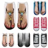 Kadın Çorap Komik 3d Baskılı Toe Flip Flops Kafatası Tuval Ayakkabı Desenli Yaratıcı Ayak Bileği Unisex Cadılar Bayramı Noel Hediyesi Dropship