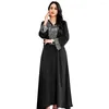 Roupas étnicas dubai lantejas muçulmanas abaya elegante longa maxi vestido peru arábica saudita kaftan islã partido jalabiya caftan eid ramadan