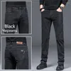 Jeans pour hommes coton Denim hommes pantalons classique droit Style régulier 3 couleurs mode élasticité grande taille noir bleu 28-40 hommes