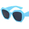 Mode-Sonnenbrille für Damen, Polygon-Sonnenbrille, Retro-Anti-UV-Brille, übergroßer Rahmen, dekorative Persönlichkeit, Bügelbrille