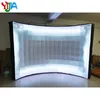 Pared de LED brillante de 3 m con tiras de LED alrededor de soporte de fondo de pared de fotos inflable con soplador de aire interior para fiesta de bodas