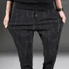 Men's Pants Men's 3D Striped Smart Casual Fashion Street Wear Joggers Men Black Sweatpants Spring Autumn Elastic Waist