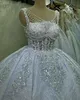 Luxury Ball Gown Wedding Dresses Jewel Designer Pearls Shining Sequins Applicant Backless Pleats Court Gown Custom Plus Size Made Bridal Gown Vestidos De Novia