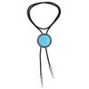 Pendentif Colliers Créatif Mode Rétro Rond Soleil Turquoise Bolo Cravate