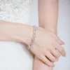 Link Bracelets Marquise Crystal Cubic Zirconia Wedding For Brides Bridesmaids Adjustable Bridal Tennis Bracelet