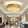 Chandeliers Modern Gold/Black Luxury Crystal LED Pendant /Ceiling Light Fixture For Living Room El Hall Decor Hanging Lamp