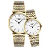 Montres-bracelets Couple Montre Ensemble GUANQIN Classique Ultra Mince Femmes De Luxe En Acier Inoxydable Étanche Quartz Hommes Montre-Bracelet Amoureux GiftWris