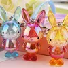 Keychains Korean Colorful Keychain Crystal Acrylic Doll Pendant Car Key Chain Ring Girls Small Presents Wholesale