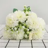 Dekoratif çiçekler 10 kafa papatya yapay beyaz romantik buket ipek düğün ev dekor Noel oturma odası simülasyon