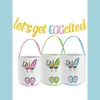 Other Festive Party Supplies Personalized Easter Baskets Canvas Crooked Ears Rabbit Bucket Cute Bunny Face Tote Bag Easters Eggs H Dhdik