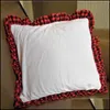 Coussin/oreiller décoratif sublimation étui vierge treillis rouge bricolage impression de transfert de chaleur coussin Er jeter canapé oreiller décor à la maison Dr Dhixe