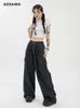 Jeans pour femmes printemps femmes Harajuku Cargo Baggy bleu Jeans Streetwear Hip Hop surdimensionné décontracté jambe large Vintage Demin pantalon Y2k pantalon ample 230516