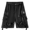 Herr shorts män sommar baggy korta joggar mode high street mörkkläder tekniker med fickor lös passform taktisk lastbottnar