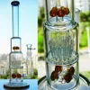 16 inç uzun boylu cam su boruları sigara içme dab teçhizat düz tüp bonglar dişli ve serpin perc nargile bubblers 18 mm eklem