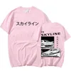 Men's T-Shirts Anime Drift AE86 Initial D Double Sided T-shirt O-Neck Short Sleeves Summer Casual Unisex R34 Skyline GTR JDM Manga T Shirts 230517