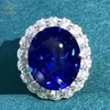Cluster Rings Luxury 925 Sterling Silver 3EX Oval 15 CT VVS Sapphire Creato Moissanite Wedding Engagement Anello personalizzato Fine JewelryClust