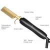 Curling Irons Heating Comb Hair Straightener Flat Irons Straightening Brush Hair Straight Styler Corrugation Curling Curler EU and US 230517