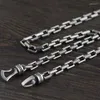 Łańcuchy s925 srebrne srebrne tajskie punkowe men łańcuchowy łańcuch Naszyjnik 925 PURE MAL MAL GRUBY HIP HOP 7 mm Fine Jewelry