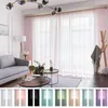 Kurtyna 2pcs gaza okna Tiulowy kolor Piękny 100x250cm Nordic Minimalist Style Sheer House House Matering