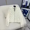 Mulheres jaquetas designer casacos de inverno manga longa cordão retalhos de malha para baixo outerwear outono moda feminina roupas tamanho S-XL branco preto cores