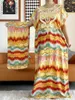 Ethnic Clothing 2023 African Style Summer Short Sleeve Dresses Floral Tie-dye Colorful Boubou Maxi Islam Women Dress Abaya Clothes