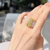 Band Rings Sterling Silver Rings for Women Natural Yellow Cubic Zirconia Wedding Engagement Band Gift Jewelry Senior cessories J230517