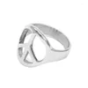 Wedding Rings Fashion Peace Ring Jewelry Classic Silver Color World Sign Biker Men Women Wholesale