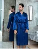 Heren slaapkleding mannelijke gewaad zomer satijn slpwear kimono yukata losse badjas jurk mannen zijdeachtige nachthemd nachtkleding thuiskleding