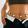 Steampunk Big Small Mix Heart Charm midjekedjor för kvinnor Sexig trendig kropps magkedjor smycken bikinis y2k tillbehör