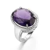 Band Rings Cellity Classic Silver 925 Jewelry Amethyst Silver Rings for Women With Oval Shaped Gemstones Engagement Female Present grossist J230517