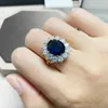 Band Rings Nasiya New Design Romantic Luxury Ring Golden Color With 10x12MM Big Oval Sapphire Gemstones Fashion Fine Jewelry Wholesale J230517
