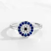 Anelli a fascia KALETINE Lucky Evil Eye 925 Anelli in argento sterling per le donne Charm Blue CZ Finger Gold Rings Men Wedding Engagement Jewelry J230517