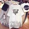 女性プラスサイズのドレスレターブラックホワイトミニサンドレスルーズサマーサマーレディTシャツカジュアルフェムラグジュアリーデザイナー半袖2021服