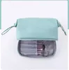 Cosmetic Bags Cases Personalized Simple Nylon High Texture Storage Bag Custom Embroidery Double Wash Bag High Capacity Eyebrow Portable Makeup Bag 230516