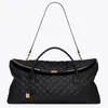 Designer yslii fourre-tout es sacs de voyage géants en cuir maxi maxi souple sac noir fermeture zip fermeture grande sac à main