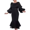 Casual Dresses Autumn Women's Wear Large Fashion Mesh Sparcing Long Party Dress Celebrity Sexy Vintage Elegant Frocks