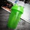 Wasserflaschen Sport Shaker Flasche 400ML Whey Protein Pulver Mischflasche Sport Fitness Gym Shaker Outdoor Tragbare Kunststoff Trinkflasche 230516