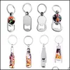 Party Favor Sublimation Blank Bottle Opener Metal Oval Shaped Keychain DIY Drink Form CorksCrew Festival Supplies Drop Delivery Home Dhhyb