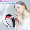 Back Massager Electric Pulse Cervical Massager Far Infrared Heating Pain Relief Health Care Relaxation Tool Intelligent Back and Neck Massager 230517