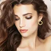 Hoop Earrings 1 Pair C Shape Twisted 25mm Circle Round Golden Trendy Ear Rings Fashion Jewelry For Women Girls Daily Wear