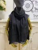 écharpe longue femme écharpes châle 100% soie matière motif lettre pinte noire grande taille 190cm - 68cm