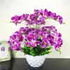 Dekorativa blommor 75 cm / 27 mini Flower Head Artificial Plants Phalaenopsis Holiday Decoration Wedding Fake Home Landscape Interior Decor